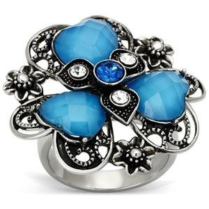 NWT Size 9 Blue Flower Ring